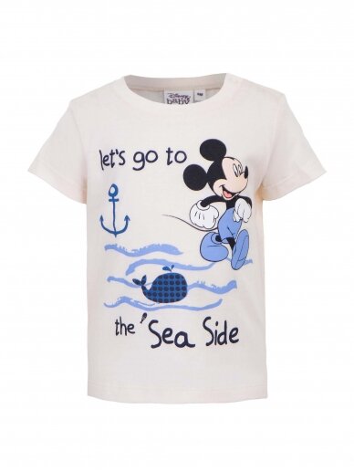 Kreminės spalvos marškinėliai Mickey Mouse 3100D92