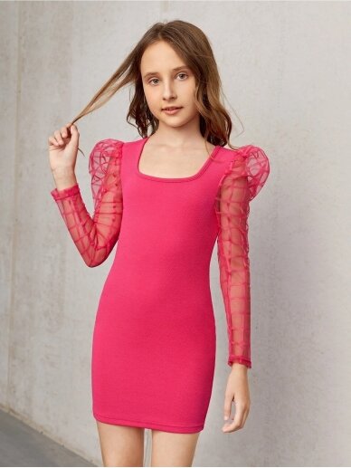 Stilinga rožinės spalvos suknelė 2250D09