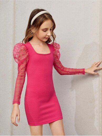 Stilinga rožinės spalvos suknelė 2250D09 2