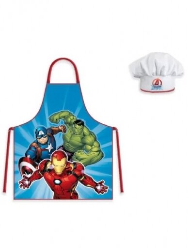 Vaikiška virtuvės šefo prijuostė su kepure Avengers 2925D166