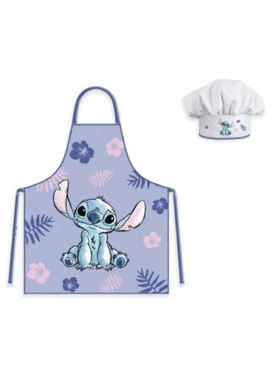 Vaikiška virtuvės šefo prijuostė su kepure Lilo and Stitch Purple 3109D93